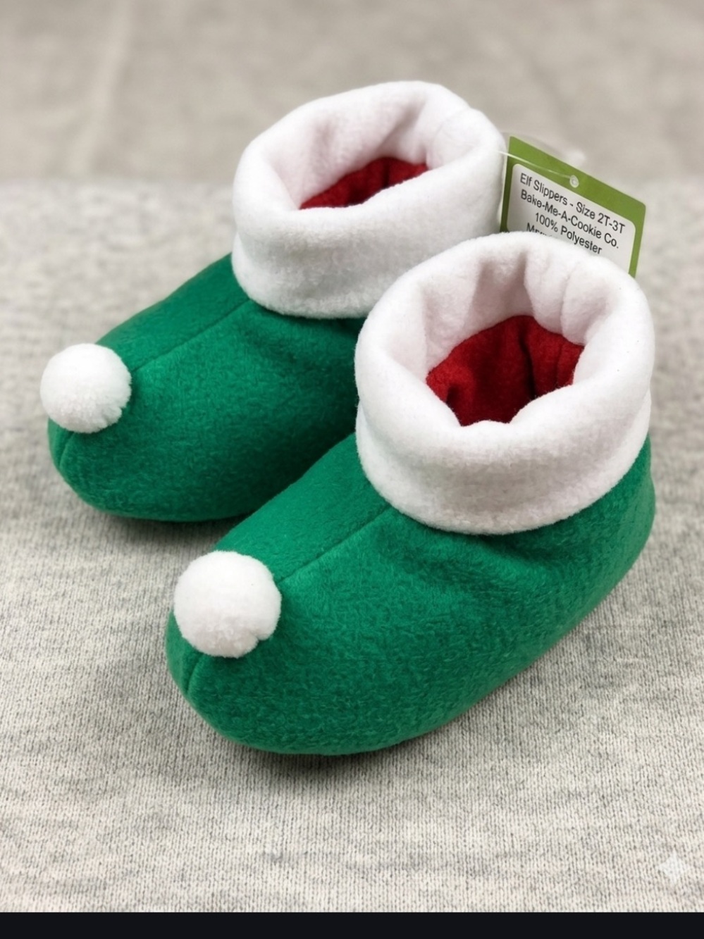 Christmas Holiday North Pole Kids Toddler Elf Slippers Bootie NWT